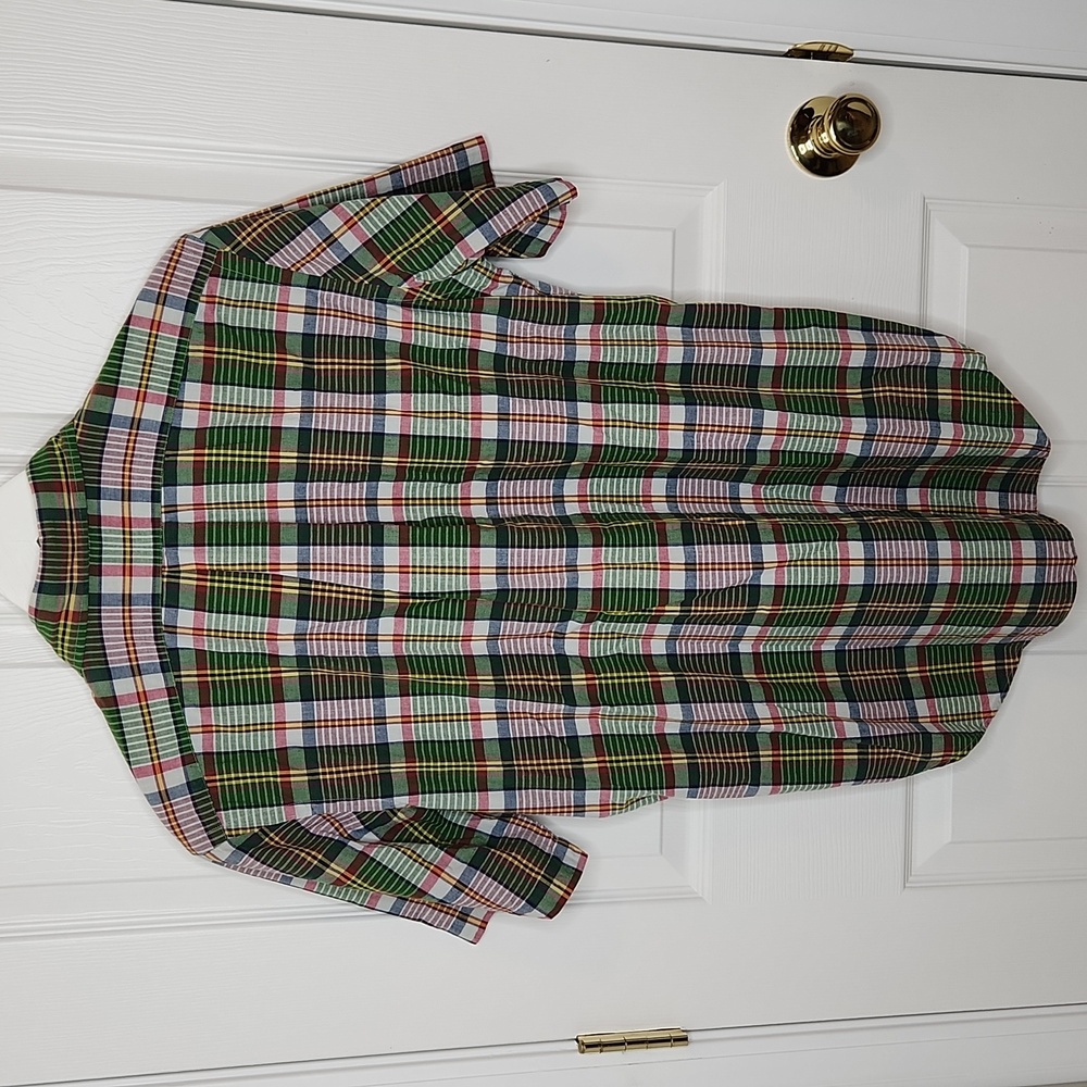 Men's Ralph Lauren classic fit short sleeve button-up shirt green plaid size med - Picture 6 of 6